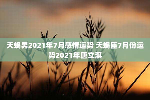 天蝎男2021年7月感情运势 天蝎座7月份运势2021年唐立淇