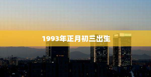 1993年正月初三出生