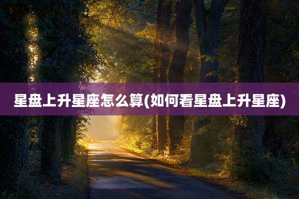 星盘上升星座怎么算(如何看星盘上升星座)