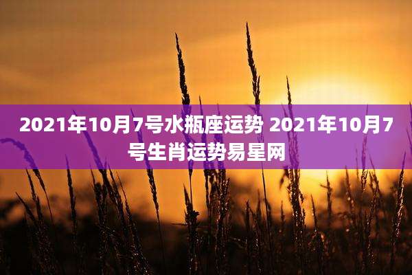 2021年10月7号水瓶座运势 2021年10月7号生肖运势易星网