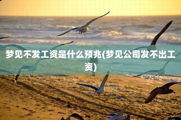 梦见不发工资是什么预兆(梦见公司发不出工资)