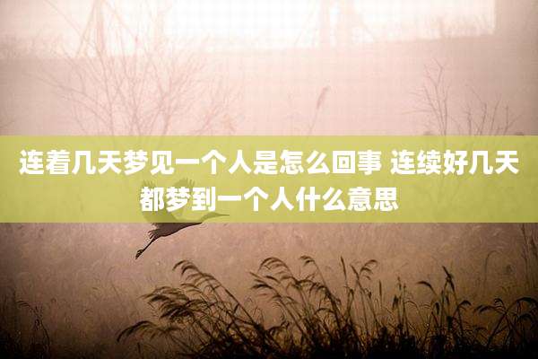 连着几天梦见一个人是怎么回事 连续好几天都梦到一个人什么意思
