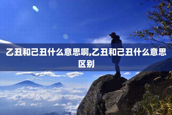 乙丑和己丑什么意思啊,乙丑和己丑什么意思区别