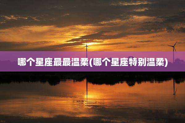 哪个星座最最温柔(哪个星座特别温柔)