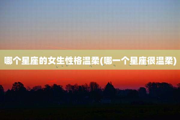 哪个星座的女生性格温柔(哪一个星座很温柔)