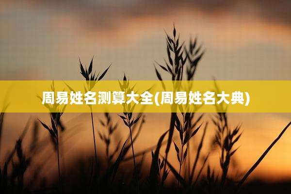 周易姓名测算大全(周易姓名大典)