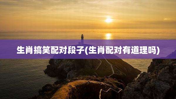 生肖搞笑配对段子(生肖配对有道理吗)