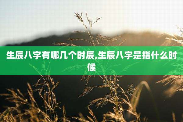 生辰八字有哪几个时辰,生辰八字是指什么时候