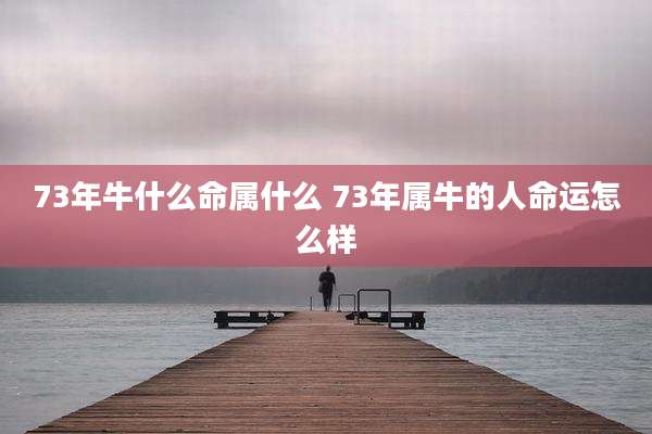 73年牛什么命属什么 73年属牛的人命运怎么样