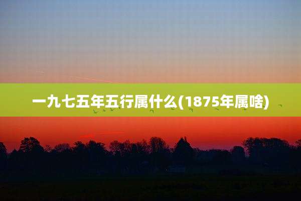 一九七五年五行属什么(1875年属啥)