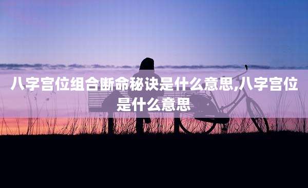 八字宫位组合断命秘诀是什么意思,八字宫位是什么意思