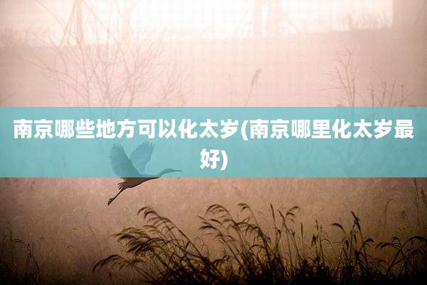 南京哪些地方可以化太岁(南京哪里化太岁最好)