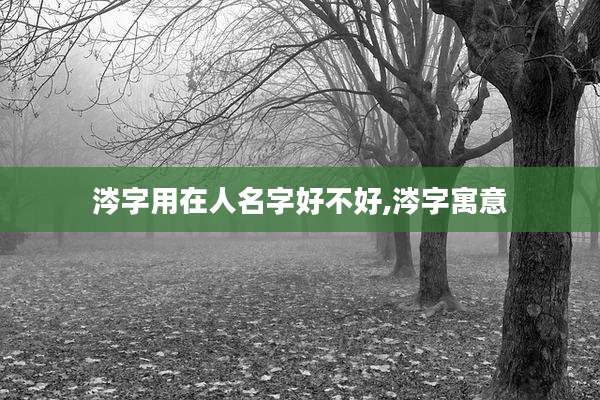 涔字用在人名字好不好,涔字寓意