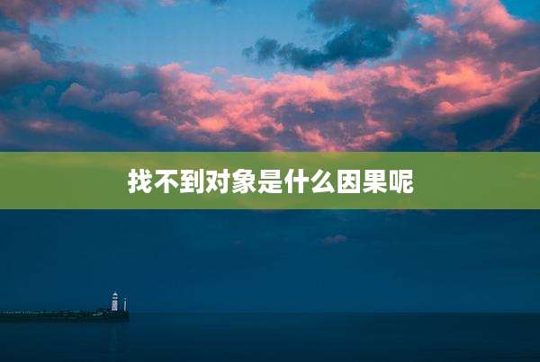找不到对象是什么因果呢