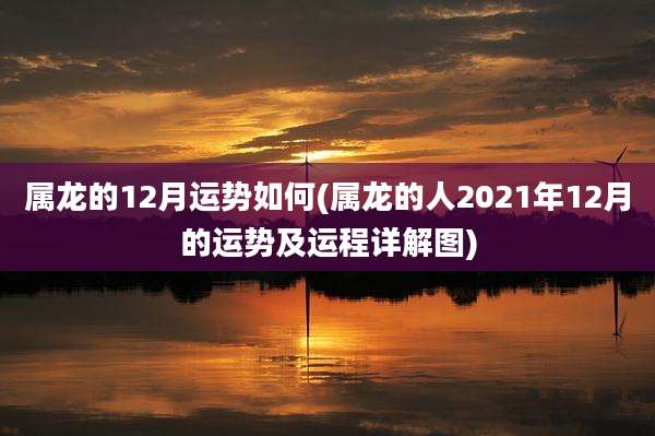 属龙的12月运势如何(属龙的人2021年12月的运势及运程详解图)