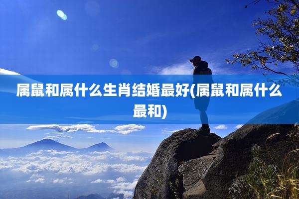 属鼠和属什么生肖结婚最好(属鼠和属什么最和)
