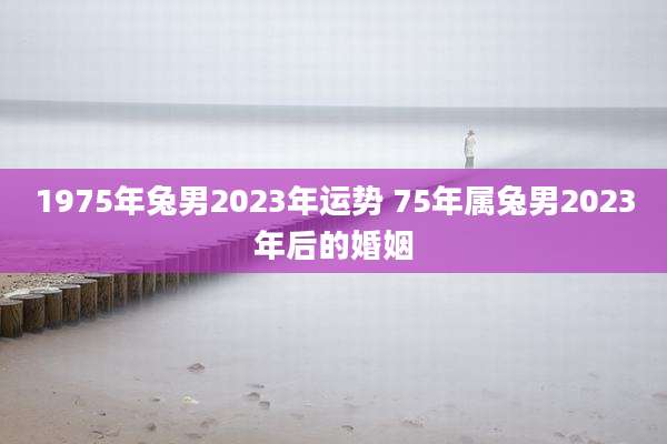 1975年兔男2023年运势 75年属兔男2023年后的婚姻