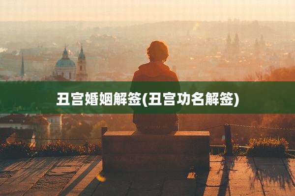丑宫婚姻解签(丑宫功名解签)