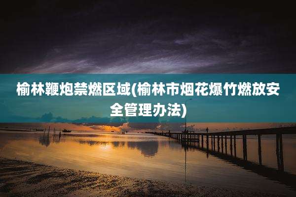 榆林鞭炮禁燃区域(榆林市烟花爆竹燃放安全管理办法)
