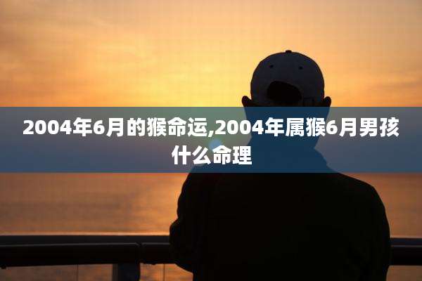 2004年6月的猴命运,2004年属猴6月男孩什么命理