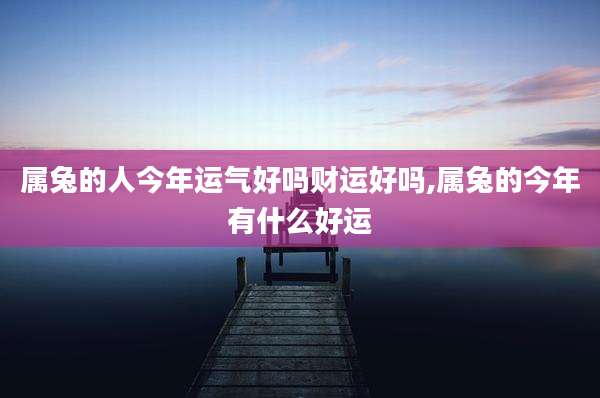 属兔的人今年运气好吗财运好吗,属兔的今年有什么好运