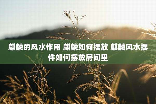麒麟的风水作用 麒麟如何摆放 麒麟风水摆件如何摆放房间里