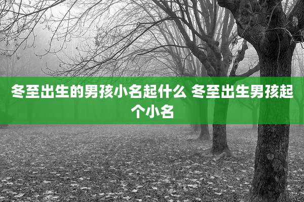 冬至出生的男孩小名起什么 冬至出生男孩起个小名