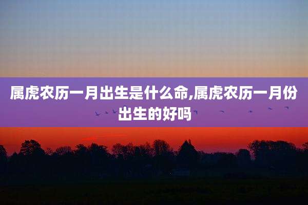 属虎农历一月出生是什么命,属虎农历一月份出生的好吗