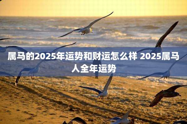 属马的2025年运势和财运怎么样 2025属马人全年运势