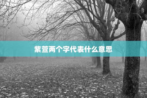 紫萱两个字代表什么意思