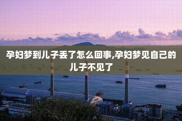 孕妇梦到儿子丢了怎么回事,孕妇梦见自己的儿子不见了