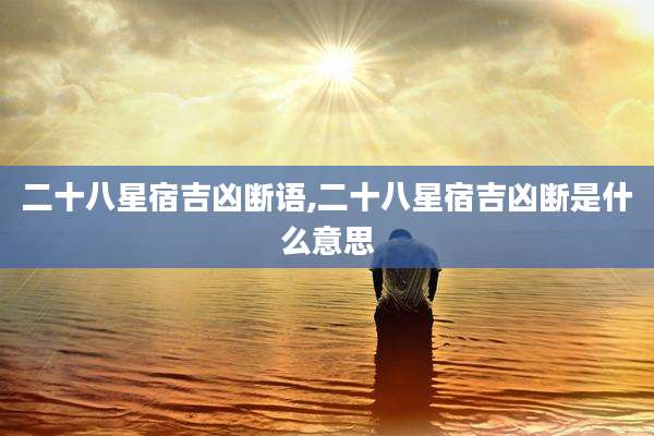 二十八星宿吉凶断语,二十八星宿吉凶断是什么意思