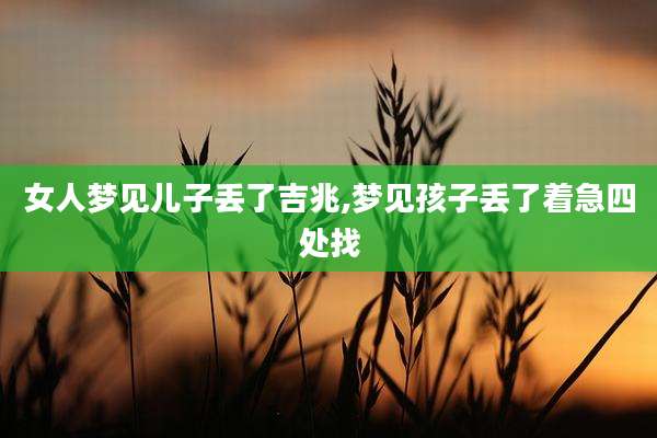 女人梦见儿子丢了吉兆,梦见孩子丢了着急四处找