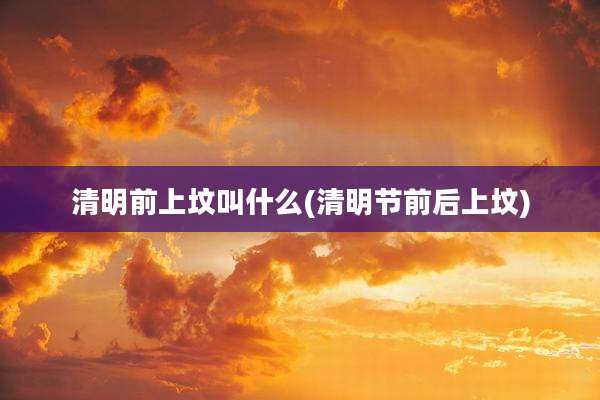 清明前上坟叫什么(清明节前后上坟)