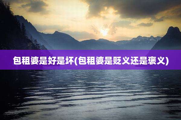 包租婆是好是坏(包租婆是贬义还是褒义)