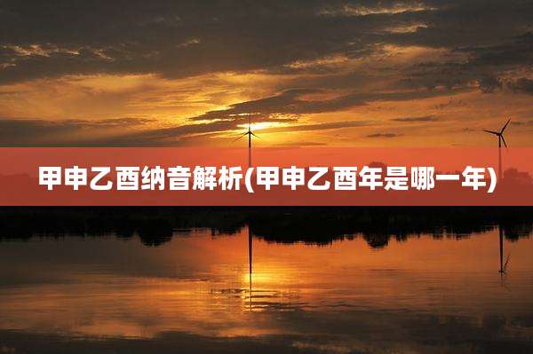 甲申乙酉纳音解析(甲申乙酉年是哪一年)