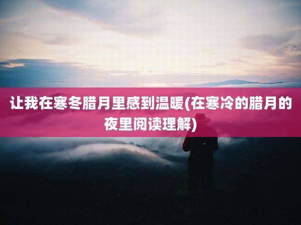 让我在寒冬腊月里感到温暖(在寒冷的腊月的夜里阅读理解)