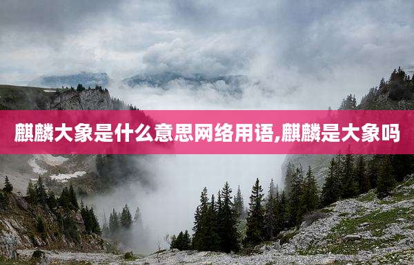 麒麟大象是什么意思网络用语,麒麟是大象吗
