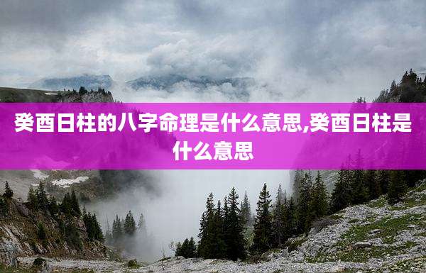 癸酉日柱的八字命理是什么意思,癸酉日柱是什么意思