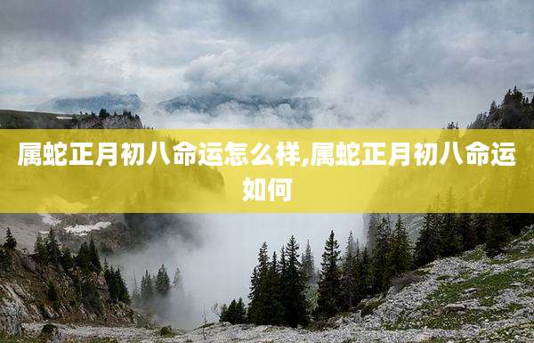 属蛇正月初八命运怎么样,属蛇正月初八命运如何