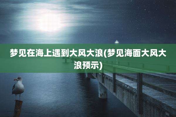 梦见在海上遇到大风大浪(梦见海面大风大浪预示)