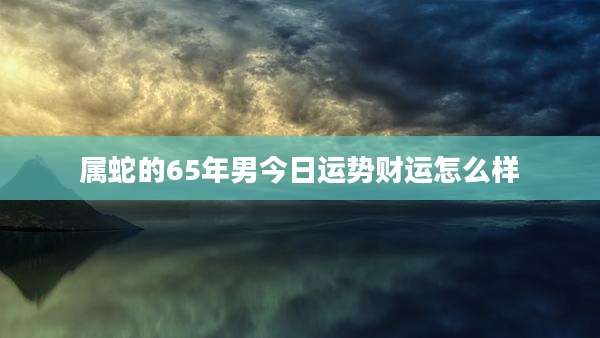 属蛇的65年男今日运势财运怎么样