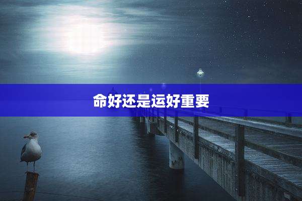 命好还是运好重要