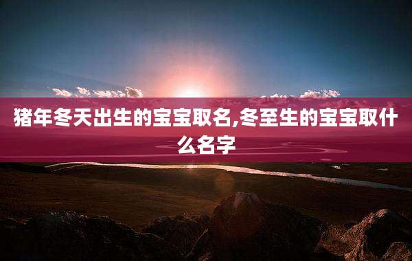 猪年冬天出生的宝宝取名,冬至生的宝宝取什么名字