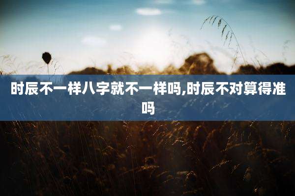 时辰不一样八字就不一样吗,时辰不对算得准吗