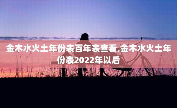 金木水火土年份表百年表查看,金木水火土年份表2022年以后