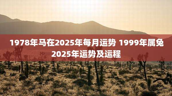 1978年马在2025年每月运势 1999年属兔2025年运势及运程