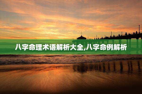 八字命理术语解析大全,八字命例解析