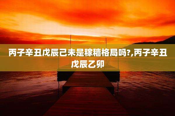 丙子辛丑戊辰己未是稼穑格局吗?,丙子辛丑戊辰乙卯