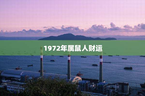 1972年属鼠人财运